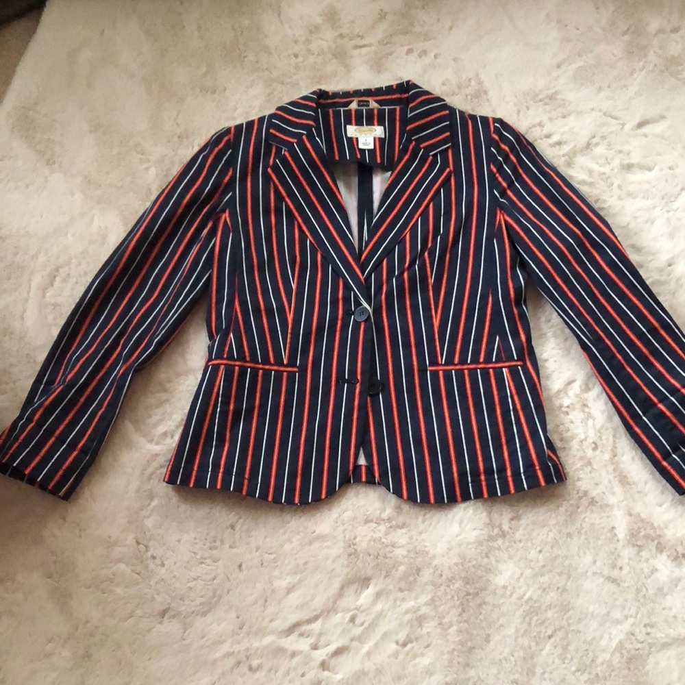 Talbots blue and orange button blazer